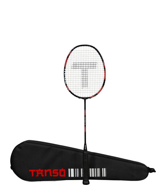 Tanso Katana 1.0 Full Graphite Strung Badminton Racket with Free Full Cover Red Strung Badminton Racquet