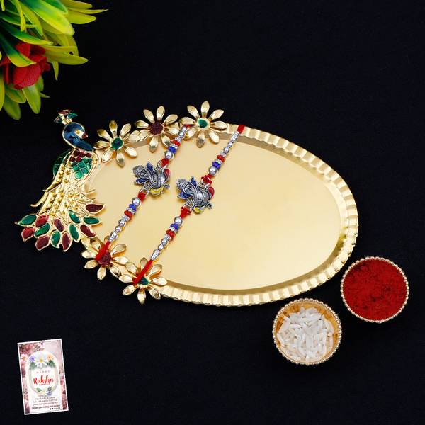 SILVER SHINE Designer RAKHI-1064-4255-Q2 Mauli Thread Rakhi Set
