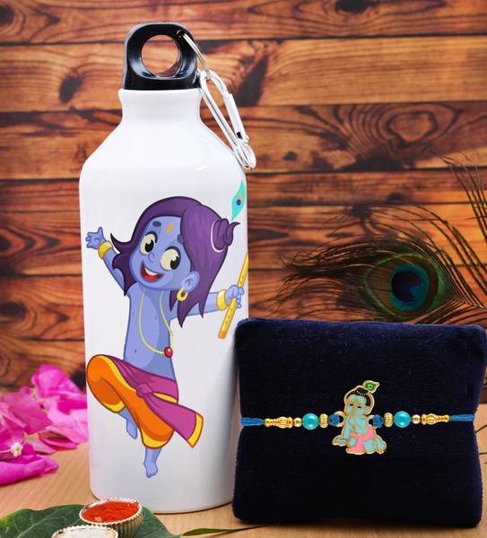 THE CLICK INDIA Kids KIDS RAKHI WITH SIPPER BOTTLE/RAKHI GIFT FOR BROTHER WITH SIPPER AND ROLI CHAWAL Mauli Thread Rakhi, Sippers, Chawal Roli Pack Se...