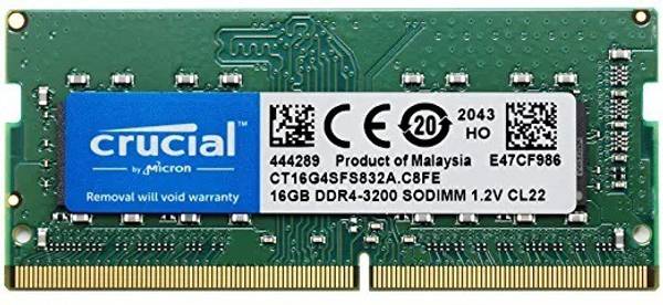 Crucial 16GB DDR4 3200MHz CL22 DDR4 16 GB Laptop (CT16G4SFS832A)
