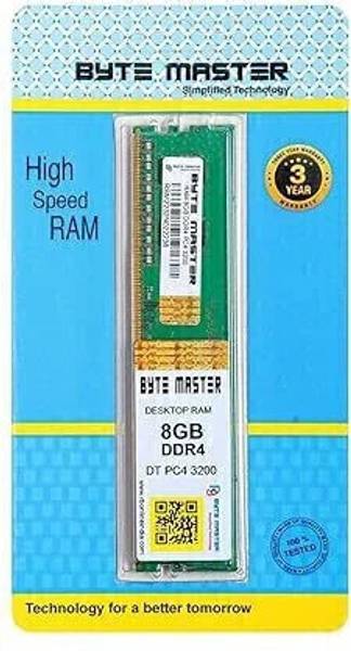 BYTE MASTER DDR4 DDR4 8 GB (Dual Channel) PC (RAM 8GB DDR4 Desktop 3200 Mhz)