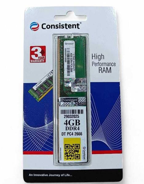 consistant RAM DDR4 4 GB (Single Channel) PC (DT PC4 2666)