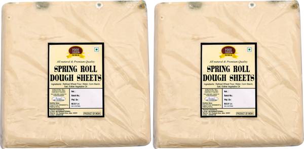 FOOD ESSENTIAL Spring Roll Sheet 1 kg. Pack of 2 (50 Sheets in Each) 1 kg