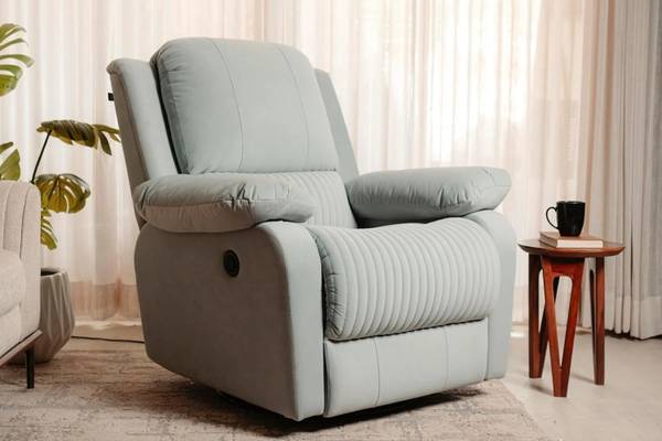 Wooden Street Fabric Powered Recliner