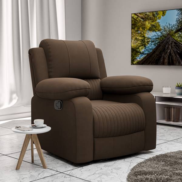 GREEN SOUL Laze RRR Single Seater Rocking and Revolving Recliner Sofa with Suede Fabric Fabric Manual Recliner
