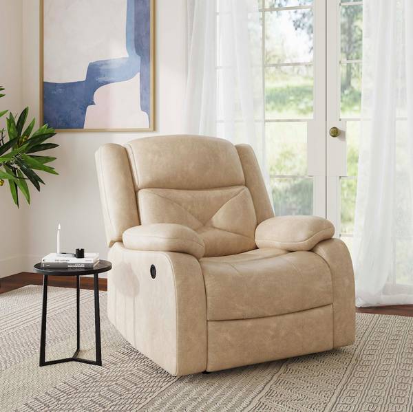 RM HOME Fabric Powered Swivel Recliner