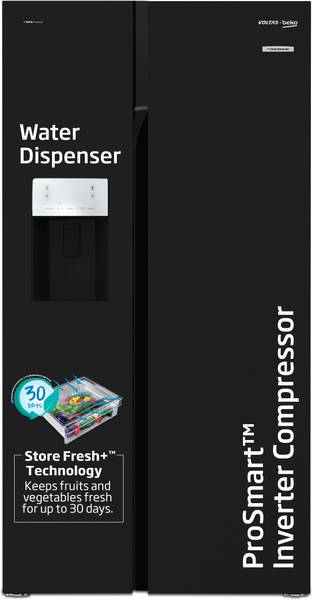 Voltas Beko by A Tata Product 634 L Frost Free Side by Side Refrigerator with Pro Smart Inverter compressor Water Dispenser and Neo Frost Dual Cooling...