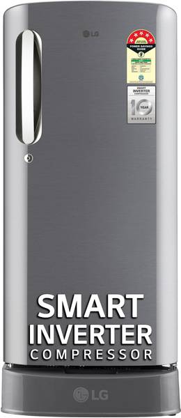 LG 185 L Direct Cool Single Door 5 Star Refrigerator with Base Drawer with Smart Inverter Compressor, Fast Ice Making