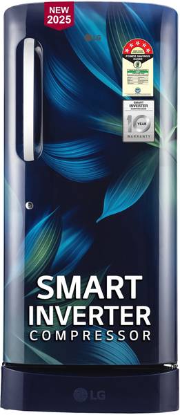LG 210 L Direct Cool Single Door 5 Star Refrigerator with Base Drawer with Smart Inverter Compressor, Moist 'N' Fresh, Fast Ice Making