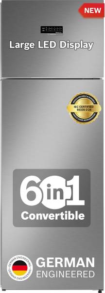 BOSCH 368 L Frost Free Double Door 3 Star Convertible Refrigerator with Large LED Display, Inverter Frost Free , VitaFresh Technology for 10 Day Fresh...