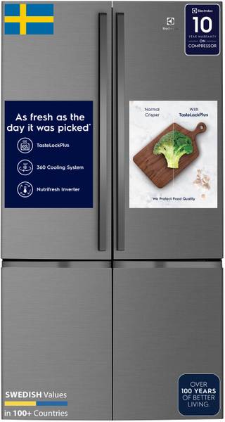 Electrolux 600 L Frost Free French Door Bottom Mount Refrigerator with Inverter with TasteLockPlus Technology UltimateTaste 700