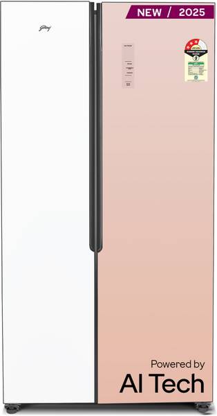 Godrej 600 L Frost Free Side by Side 3 Star Refrigerator with Smart Convertible Zones with Digital Touch Panel