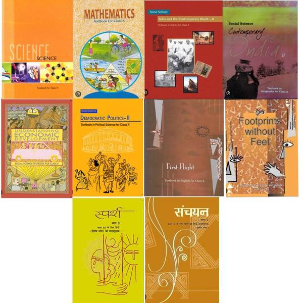 Ncert Books Class 10 Maths, Science , History, Political,Geography,Economics,English,Hindi -B Complete Book Set For Class 10th Set Of 10 Books