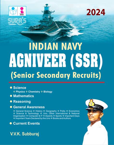 SURA`S Indian Navy Agniveer (SSR) Senior Secondary Recruits Exam Book In English Medium - Latest Updated Edition 2024