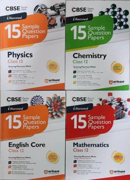 ARIHANT I-Succeed 15 Sample Question Paper Physics, Chemistry, Mathematics ENGLISH CORE Class 12 (Set Of 4 Books) For 2024 Exam