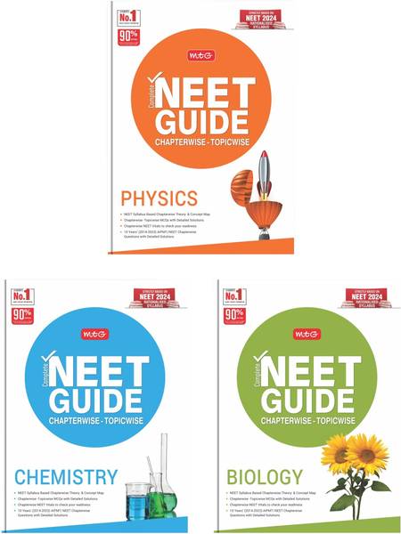 MTG Complete NEET Guide Physics, Chemistry & Biology Book For 2024-2025 Exam - Concept Map, Theory As Per NMC NEET Rationalised Syllabus With 10 Years...