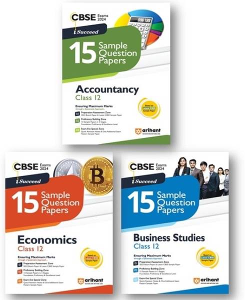 ARIHANT CBSE Class 12 Sample Question Paper Accountancy , Business Studies & Economics (Set Of 3 Books) For Board 2024 Exam