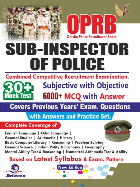 OPRB Odisha Sub Inspector Of Police (SI)Exam Book, Odisha Police Exam Guide, Previous Papers With Practice Sets As Per New Syllabus With 30 Mock Test ...