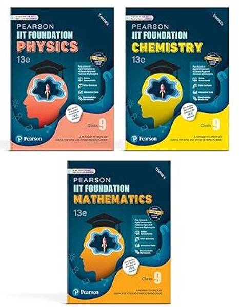 Pearson IIT Foundation' 2025 Class 9 Physics Chemistry Mathematics | For JEE, NTSE & Olympiad Exams | Includes JEE Practice Questions | Free Access To...