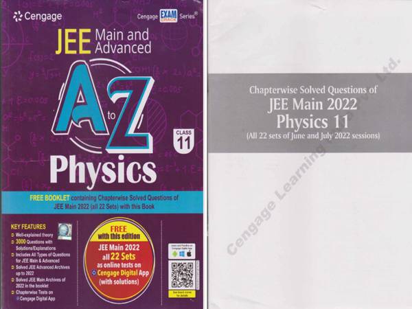 Cengage Jee Main And Advanced A To Z Physics For Class - 11, With Due Part Jee Main 2022, [set Of Two Books]