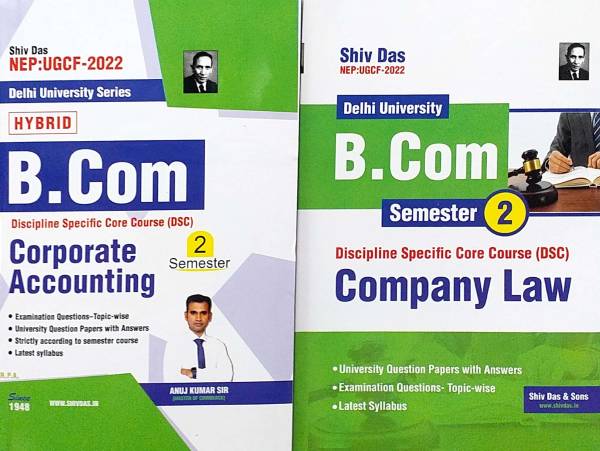 Shiv Das Combo Delhi University B Com Prog 1st Year Corporate Accounting & Company Law DSC Course Set Of 2 Books Semester 2 UGCF/NEP Past Year Papers ...