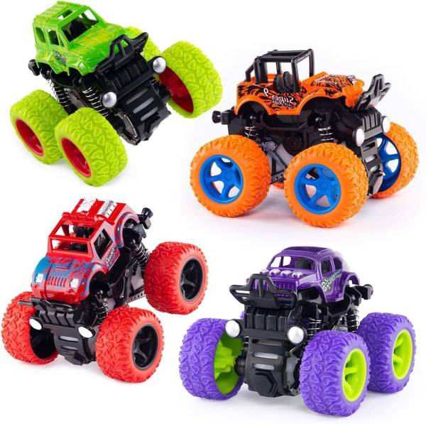 ZUNBELLA Mini Monster Truck Friction Powered Push & Go 360 Truck TOy For Kids