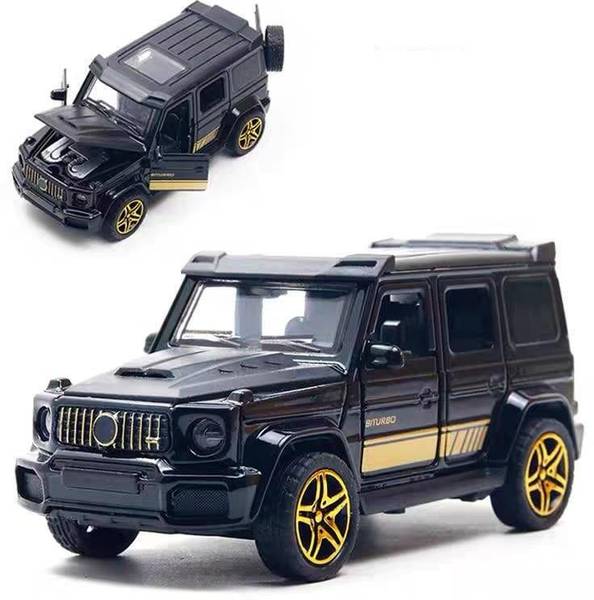 Meraz G Wagon Metal Toy Car  Premium Black Diecast SUV with Open Doors & Pullback