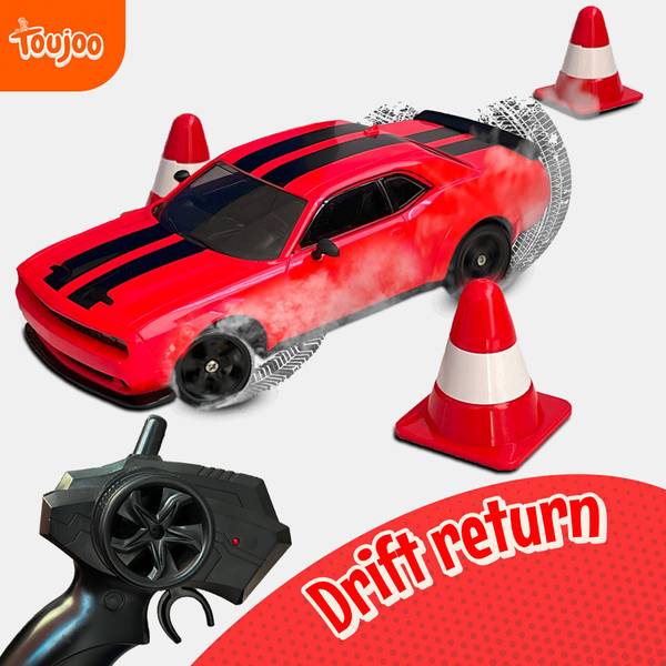 TOUJOO Remote control rechargeable drift car for kids with LED lights and sound