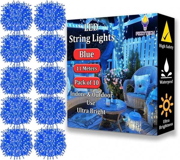 FIZZYTECH 40 LEDs 11 m Blue Steady String Rice Lights