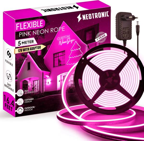 neotronic 600 LEDs 5 m Pink Steady Strip Rice Lights