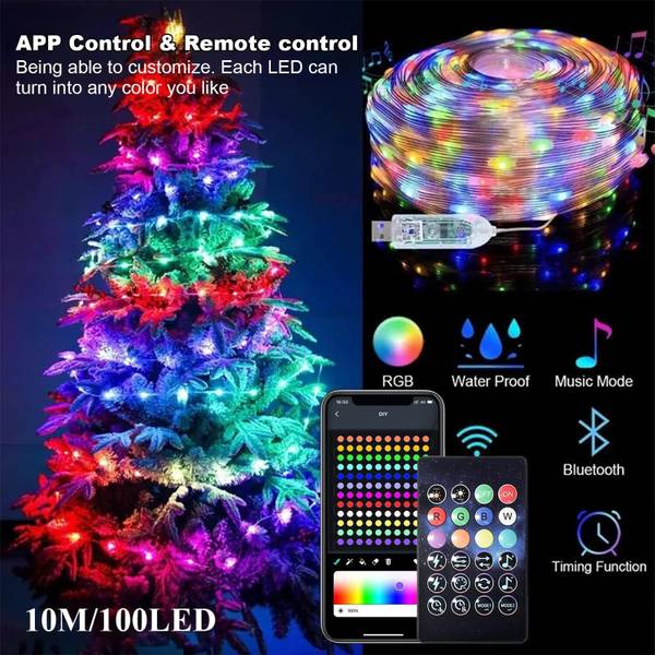 Vespa 1 LEDs 10 m Green, Red, Gold, Blue Steady, Color Changing Strip Rice Lights