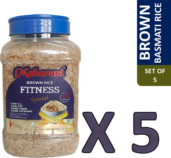 Maharani Brown Basmati Rice (5 Kg.) | Fitness Special | 100% Natural | Naturally Low GI Brown Basmati Rice (Medium Grain, Raw)
