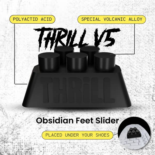 Turbo Thrill Thrill V5 Obsidian Feet Slider for Bikers/Riders - 1 Piece Flint Fire Starter