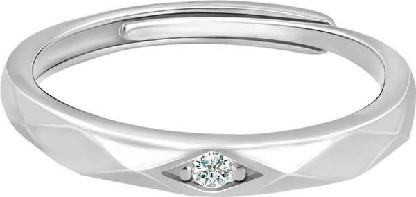 GIVA Sterling Silver Twisty Ring For Himfor Women and Girls Sterling Silver Zircon Rhodium Plated Ring