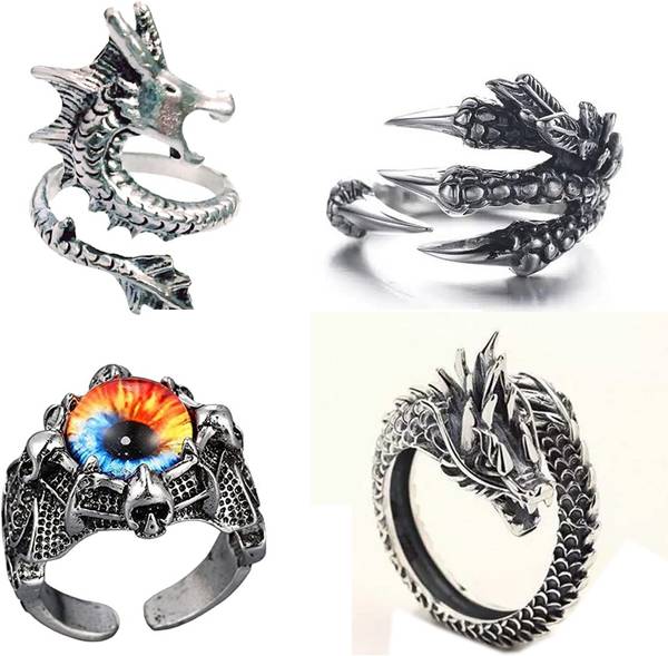 MAHADEV Men Rings Dragon Ring Claw Ring For Boys Dragon Eye
