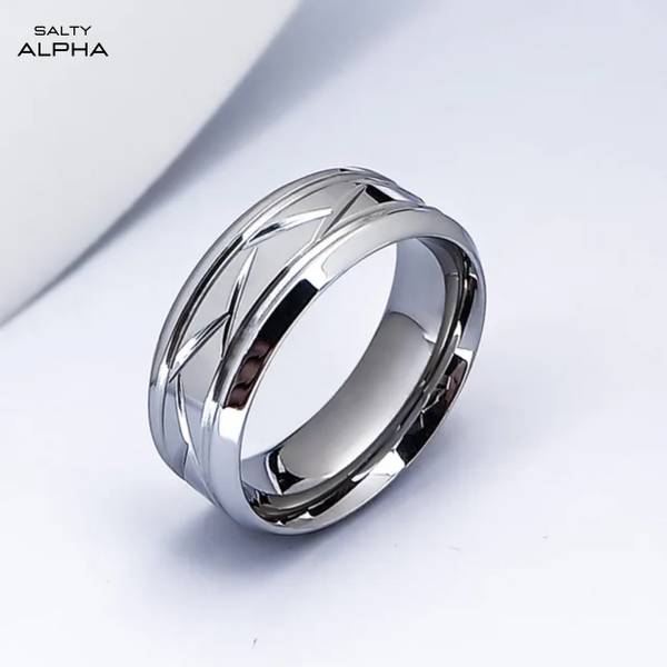 Salty Alpha Men & Boys Zash Silver Stainless Steel Ring