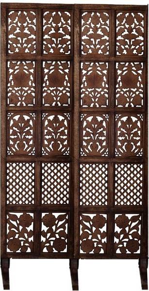 Artesia Handcrafted 2 Panel Wooden MDF Room Divider Screen With Stand Solid Wood Decorative Screen Partition