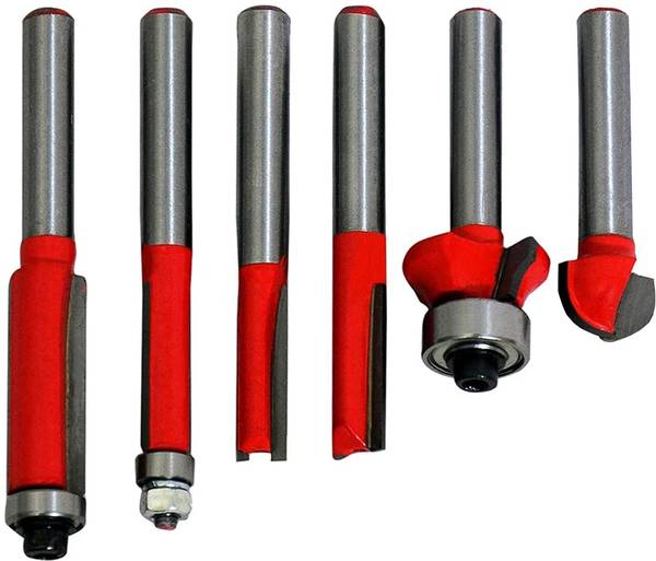 LXMI Premium Router Trimmer Bit Specially Designed for Wood Working (6pc Router trimmer bit 6.35mm) Rotary Bit Set