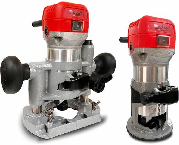 CAZAR Wood Router with Plunge and Fixed Base, 6-Variable Speed(Alloy ...