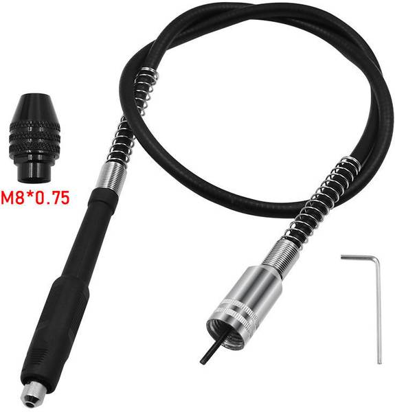A&S TOOLSHOP Die Grinder & Other Rotary Tool Flexible shaft + Universal Chuck+1Key Extension Cord 107cm Flexible Shaft Keyless Chuck 3.2mm for Drill M...
