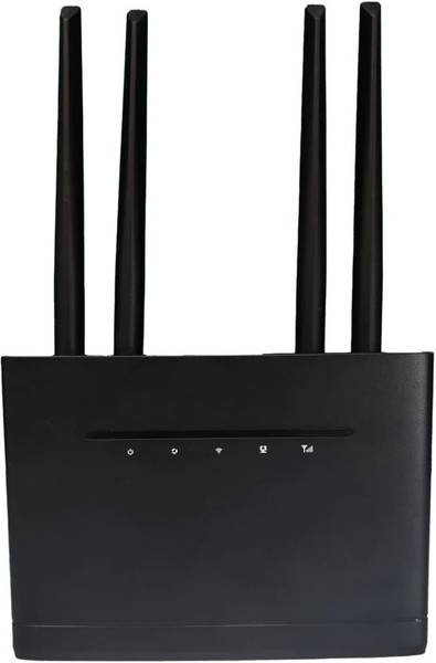 LAPCARE 4G Sim 4 antena Wifi Router (W123) 4G Router 2.4 GHz 300 Mbps Wifi Speed Single Band External Antenna Ethernet (Cable Broadband)