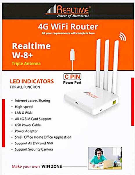 Realtime Router 4G/5G Router 2.4 GHz 100 Mbps Wifi Speed Single Band Internal & External Antenna MiFi (Sim Based)
