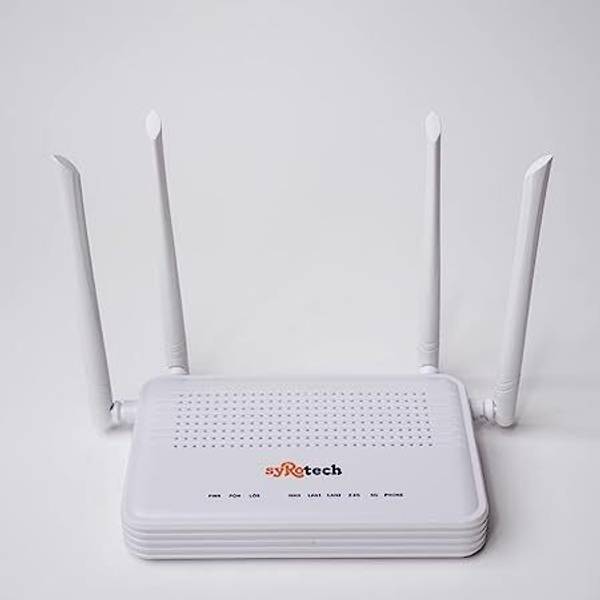 Syrotech gpon2010 4G Router 2.4 GHz, 5 GHz 1000 Mbps Wifi Speed Dual Band External Antenna Both (Ethernet and ADSL)