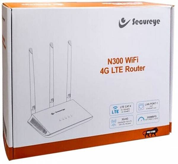 SECUREYE N3OO 4G SIM ROUTER 4G Router 2.4 GHz 300 Mbps Wifi Speed Single Band External Antenna MiFi (Sim Based)