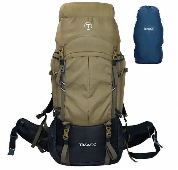 TRAWOC 60L Rucksack for Hiking Trekking etc. with Rain Cover Shoe