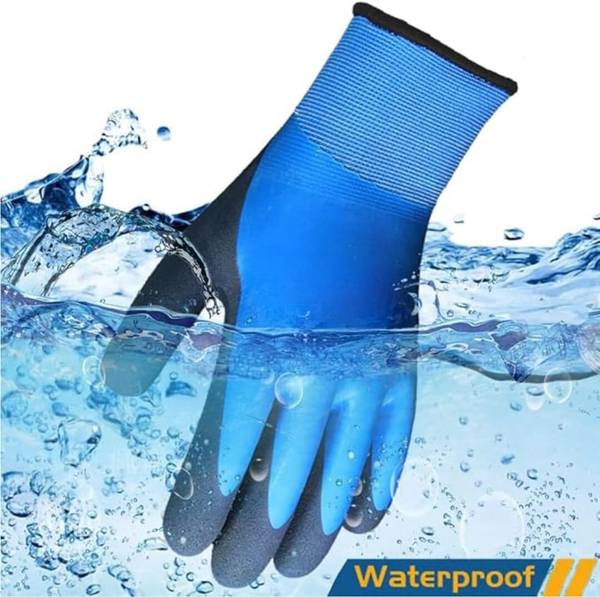 STYLERA 1 PAIR Waterproof Work Gloves Liquid Proof Double Coated Working Multi Purpose Nitrile Safety Gloves