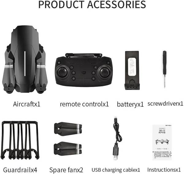 DRX MARKETING E88 Pro Foldable Remote Control Drone with Dual Camera Drone-19 Drone C E88 4K HD Dual Camera with 5G WIFI Wide Angle FPV Real time Dron...