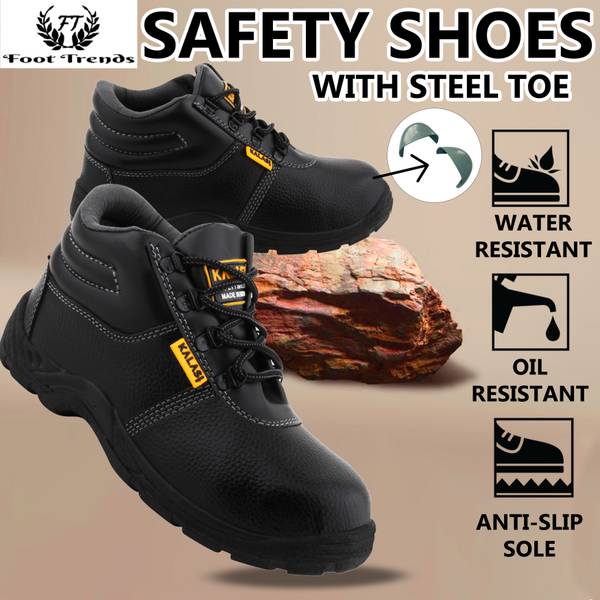 foot trends Steel Toe Synthetic Leather Safety Shoe