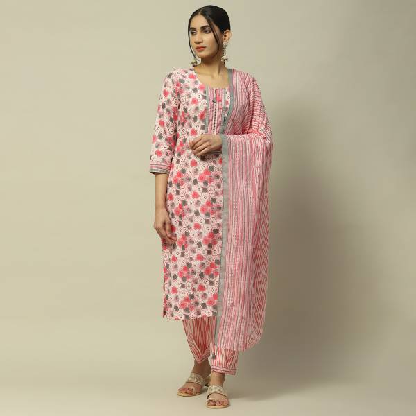 RANGRITI Printed Kurta, Palazzo & Dupatta Set