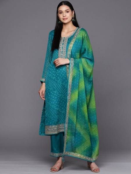 Trendmalls Printed Anarkali Kurta, Bottom & Dupatta Set